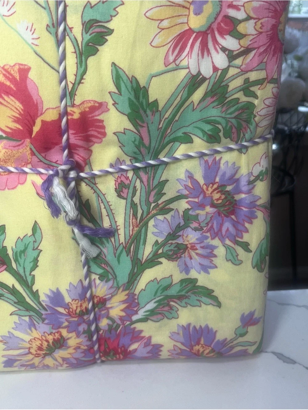 April Cornell Border Tablecloth Wildflowers Yellow 60” x 102” 100% Cotton NWT